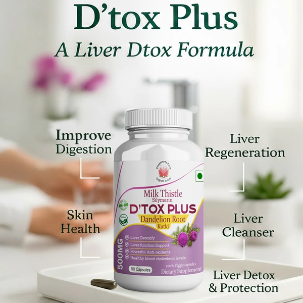 D'tox Plus | Advanced Liver Cleanse with Milk Thistle, Dandelion Root & Kutki