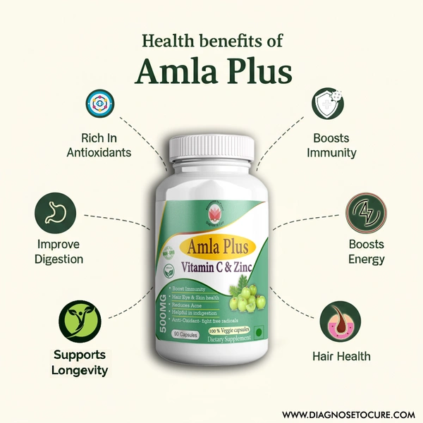 Diagnose to Cure Amla Plus | Amla Extract with Zinc & Vitamin C for Immunity and Skin Health