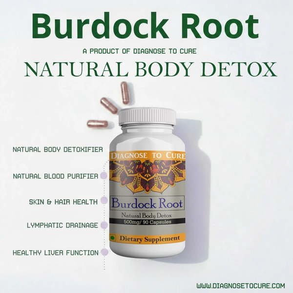 Burdock Root 500mg | For Skin Health, Liver Function, Blood Purification & Lymphatic Drainage
