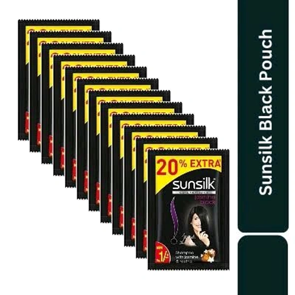 Sunsilk Black Radiant Shine Shampoo - 6ml Pouch (Pack Of 16)