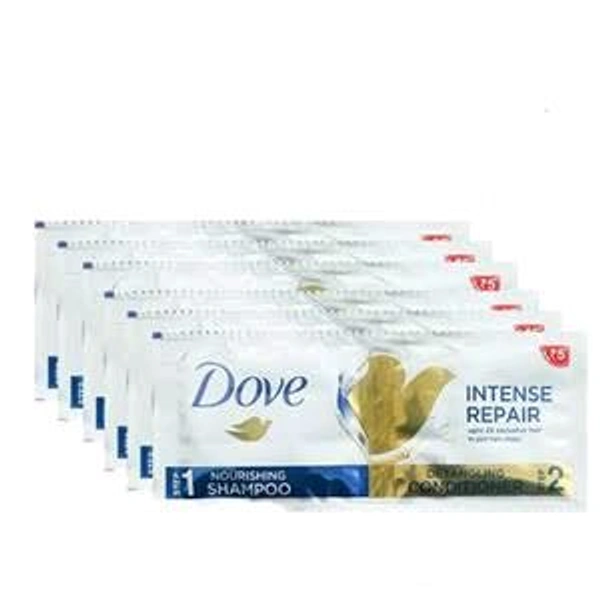 Dove Intense Repair Shampoo+ Conditioner  - 5 rs pouch (Pack of 16)