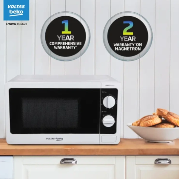 Voltas Beko 20 L 700 W Smart Solo Microwave Oven (MS20MPW10, White) - White
