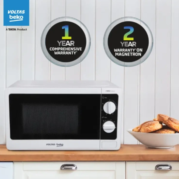 Voltas Beko 20 L 700 W Smart Solo Microwave Oven (MS20MPW10, White) - White