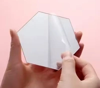 Wall Sticker's Hexagon 14 Silver (12 cm x 10 cm Each Piece ), Mirror Stickers for Wall, Acrylic Mirror Wall Decor Sticker, Wall Mirror Stickers, Acrylic Stickers, Wall Stickers for Hall Room, Bed Room, Kitchen