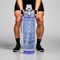 Motivational Water Bottle with Time Marker – 1L Leakproof BPA-Free Bottle with Flip Top & Carry Strap – Daily Hydration Tracker for Fitness, Gym, Office & Outdoors