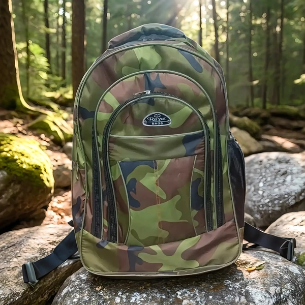 Waterproof Backpack โ 45L Large Rucksack for Men & Boys โ Durable Polyester, Multi-Compartment Design, Padded Straps & Handle