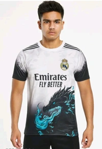 A unique dragon graphic breathing blue flames on the front - Cyan Aqua, S