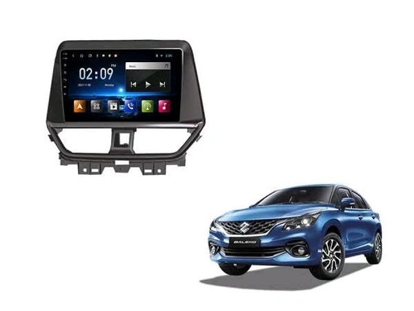 Maruti Baleno Car 9 Inch Best Quality Android Stereo With Frame + ahd Reverse Camera And All Wirings Kit. - 10 Inch