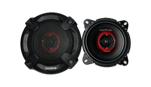 Folksound FS-407-25 4 Inch Coaxial Car Speakers - 460W Max Power 4-Way Full Range Audio System (Pair)