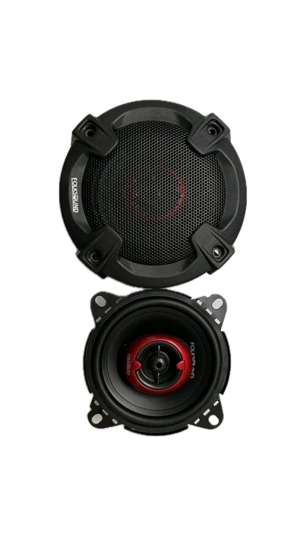 Folksound FS-407-25 4 Inch Coaxial Car Speakers - 460W Max Power 4-Way Full Range Audio System (Pair)