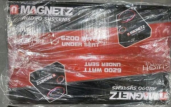 MAGNETZ AUDIGO SYSTEMS 6200W Wooden Underseat Subwoofer – Active Powered Bass Tube with Built-in Amplifier (Deep Bass for Car Audio)