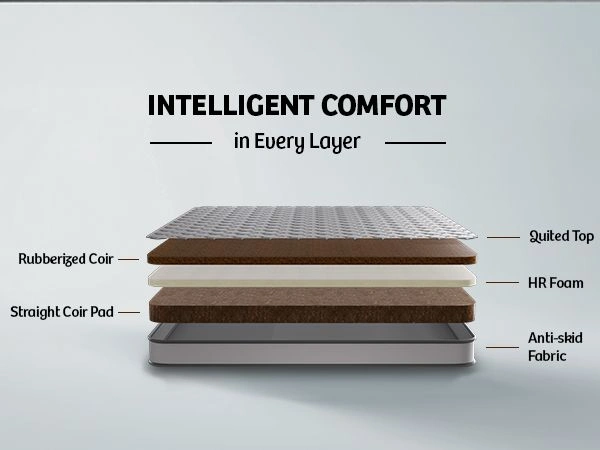 Kurlon Mattresses Kurlon Klassic Premium 7 inch Mattressess - 7 years warranty Rubberized coir Mattress in Ahmedabad Gujarat India - Gray, 72 X 36 x 7