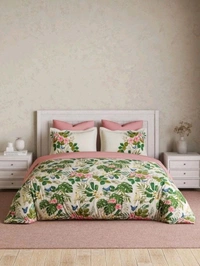 D'Decor Bedsheet Super King Size 3.00 Mtr X 3.00 Mtr With 2 Pillow Cover