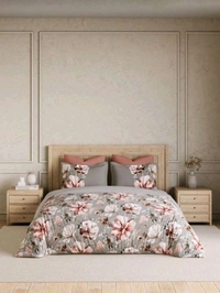D'Decor Bedsheet Super King Size 3.00 Mtr X 3.00 Mtr With 2 Pillow Cover