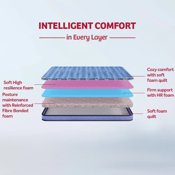 Kurlon Mattresses Kurlon Duorest Popular 5 inch Mattressess - 20 years warranty Wholesaler In Ahmedabad Gujarat India - Royal Blue, 72 X 36 x 5