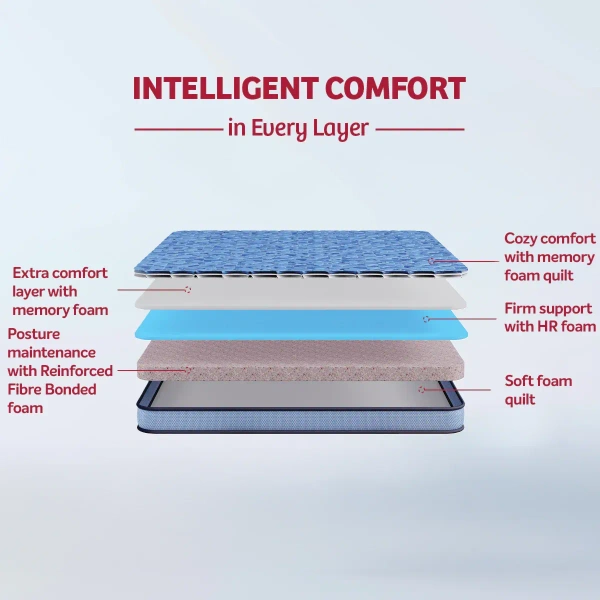 Kurlon Mattresses Kurlon Duorest Premium 6 inch Mattressess - 20 years warranty Best Mattress In Ahmedabad gujarat India - Royal Blue, 72 X 36 x 6