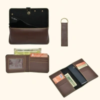 Personalized Nexon Leather All in One Men's Combo (4 pcs) - Brown - Brown