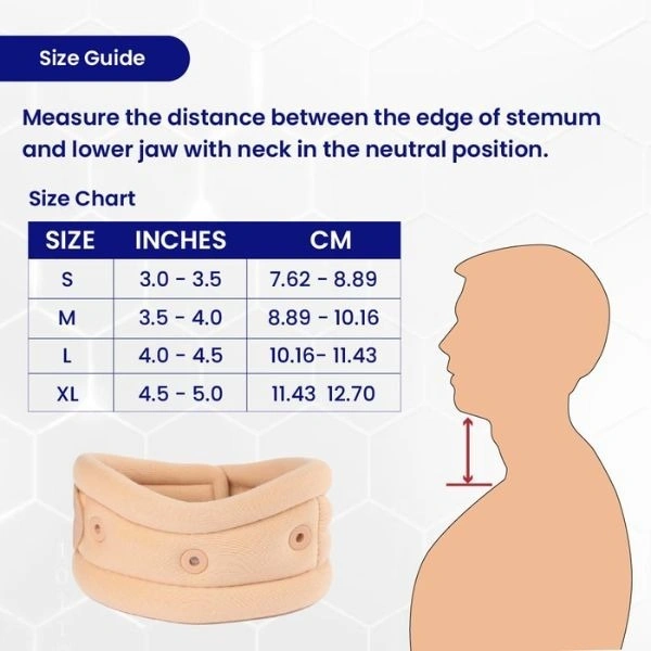 Cervical Neck Collar Support Brace for Pain Relief and Neck Immobilization - M, Beige
