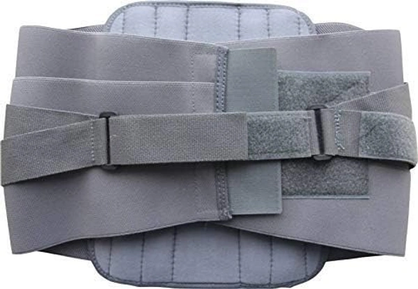 The VITALORA Unisex Contoured Lumbar Support Belt, Back Support Belt For Back Pain, Sciatica, Herniated Disc, Scoliosis With Adjustable Straps And 4 Rigid Stays, Non toxic, Grey) Free size, - Free, Gray