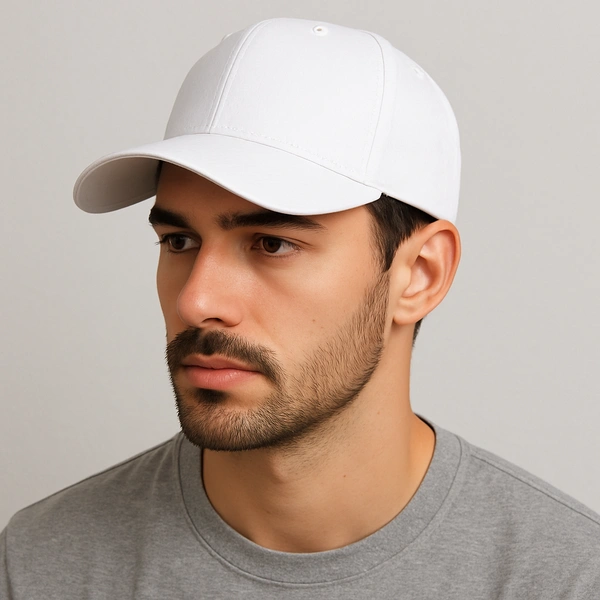 Unisex White Baseball Cap – Adjustable Classic Sports Cap for Men & Women - Free, White