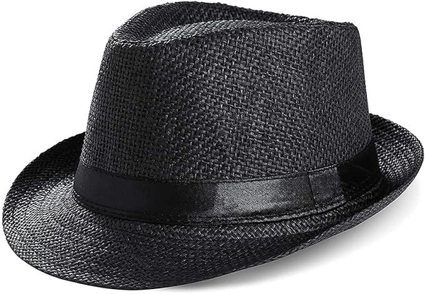 The VITALORA Fedora Hat for Sun Protection Beach Hat for Men and Women (Free Size) - FREE, Black