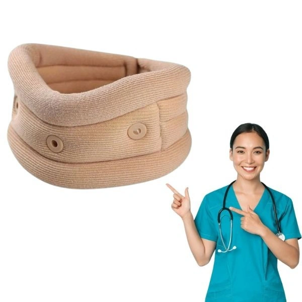 Cervical Neck Collar Support Brace for Pain Relief and Neck Immobilization - M, Beige