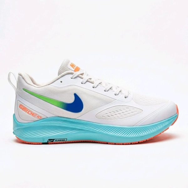 Nike Style White Sports Shoes for Men | Breathable Running Sneakers (7A Quality) - 7