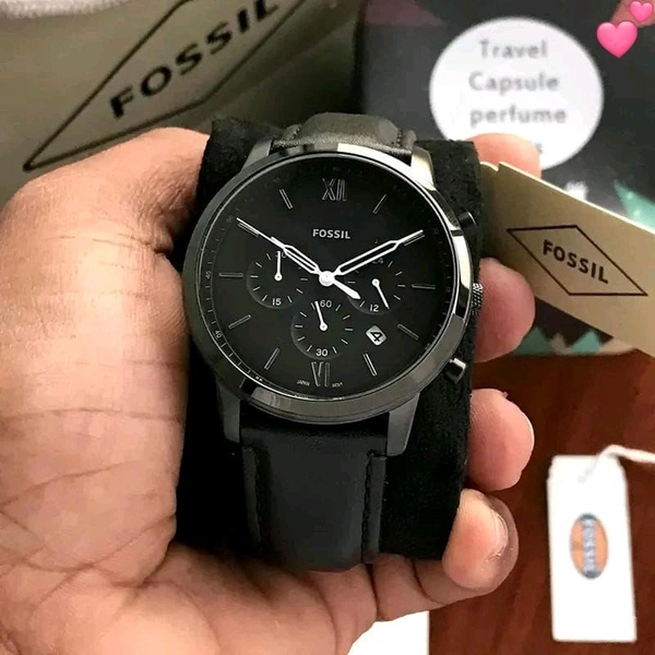 Fossil FOSSIL For men , 7A-Heavy lethar strap -Working Chronograph -Slim Fit Dial
