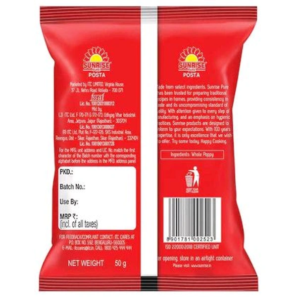 Sunrise Poopy Seed Posta - 50g