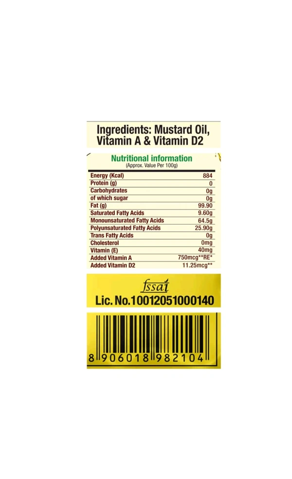 Soloni Kachi Ghani Mustard Oil - 1l-910g