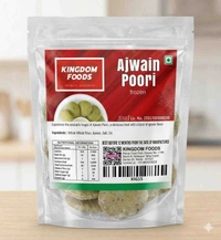 Kingodm Foods Ajwain Poori (Frozen) (28 Gram/Pc) – 10 Pieces/ 1Pack