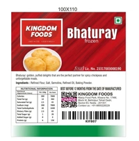 Kingodm Foods Bhaturay (Frozen) (65 Gm/Pc) – Pack of 4 Pieces, 1 Packet