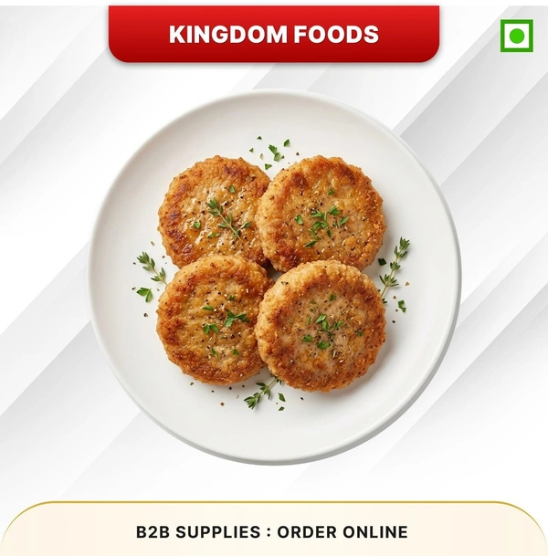 Kingodm Foods Burger Patty Special (Frozen) (90 Gm/Pc) – 1 Kg