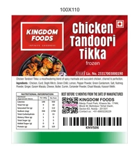 Kingodm Foods Chicken Tandoori Tikka (Frozen) (40 Gm/Pc) – 1 Kg