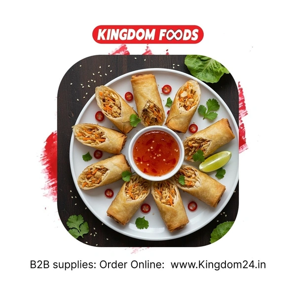 Kingodm Foods Chicken Spring Rolls (Frozen) (35 Gm/Pc) – Pack of 20 Pieces, 700 Gm
