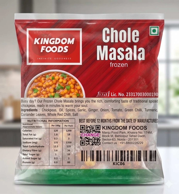 Kingodm Foods Chole Masala (Frozen) – 1 Kg