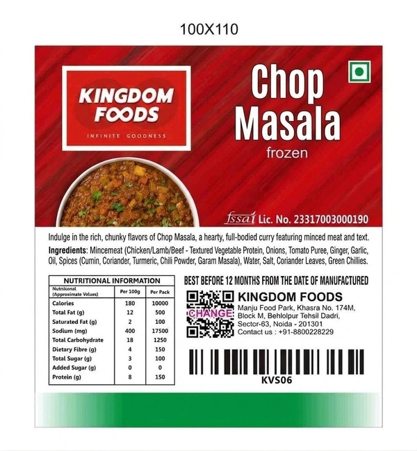 Kingodm Foods Chop Masala (Frozen) – 1 Kg