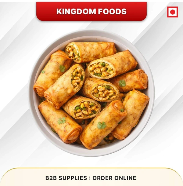 Kingodm Foods Desi Chicken Spring Rolls (Frozen) (100 Gm/Pc) – Pack of 10 Pieces, 1 Kg