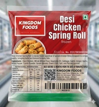 Kingodm Foods Desi Chicken Spring Rolls (Frozen) (100 Gram/Pc) – 10 Pieces/ Pack
