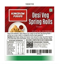 Kingodm Foods Desi Veg Spring Rolls (Frozen) (100 Gm/Pc) – Pack of 10 Pieces, 1 Kg