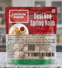 Kingodm Foods Desi Veg Spring Rolls (Frozen) (100 Gram/Pc) – 10 Pieces/ Pack
