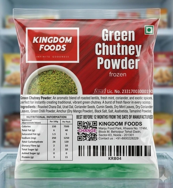 Kingodm Foods Green Chutney Powder (Frozen) – 1 Kg