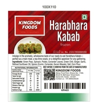 Kingodm Foods Harabhara Kabab (Frozen) (40 Gram/Pc) – 1Kg/ Pack