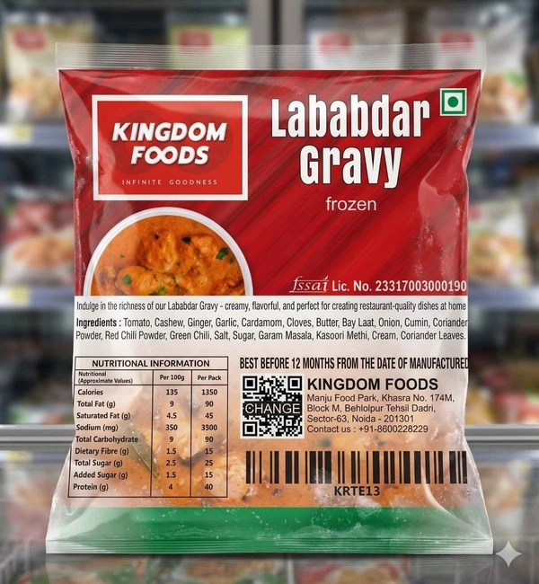 Kingodm Foods Lababdar Gravy (Frozen) – 1 Kg