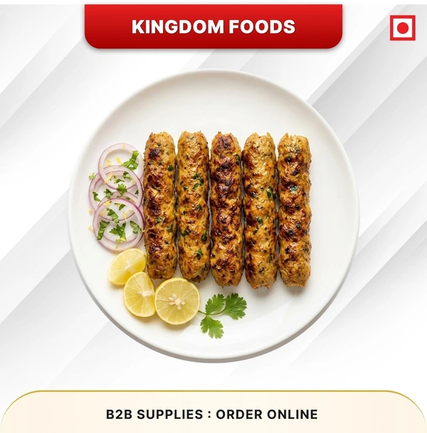 Kingodm Foods Lucknawi Seekh Kebab (Frozen) (90 Gm/Pc) – 1 Kg