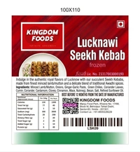 Kingodm Foods Lucknawi Seekh Kebab (Frozen) (90 Gm/Pc) – 1 Kg