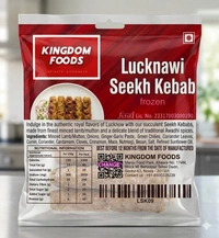 Kingodm Foods Lucknawi Seekh Kebab (Frozen) (90 Gm/Pc) – 1 Kg