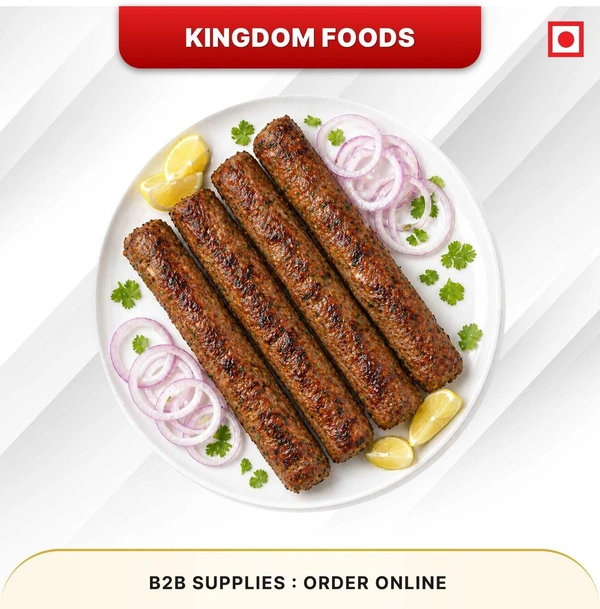 Kingodm Foods Mutton Seekh Kebab (Frozen) (90 Gm/Pc) – 1 Kg