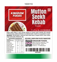 Kingodm Foods Mutton Seekh Kebab (Frozen) (90 Gm/Pc) – 1 Kg