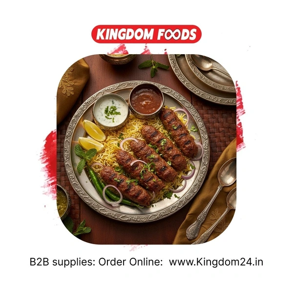 Kingodm Foods Nawabi Seekh Kebab (Frozen) (90 Gm/Pc) – 1 Kg